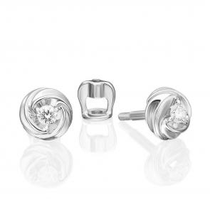 Серьги из белого золота Platina с бриллиантом 02-5449-00-101-1120 фото