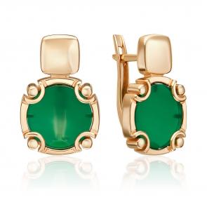 Золотые серьги Platina с агатом 02-5455-00-749-1110 фото