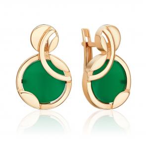 Золотые серьги Platina с агатом 02-5456-00-749-1110 фото