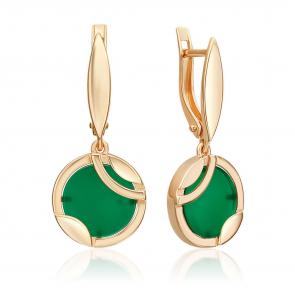 Золотые серьги Platina с агатом 02-5457-00-749-1110 фото