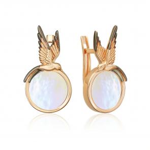 Золотые серьги Platina с перламутром 02-5463-00-744-1110 фото