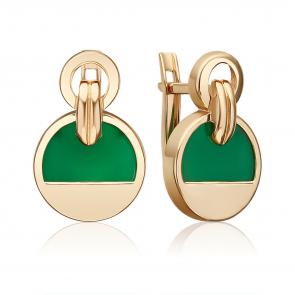 Золотые серьги Platina с агатом 02-5464-00-749-1110 фото
