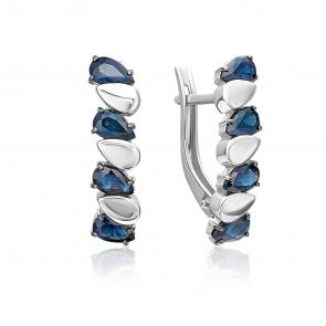Серьги из белого золота Platina с сапфиром 02-5466-00-102-1120 фото