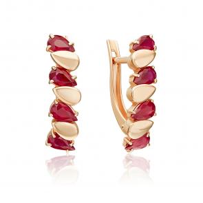 Золотые серьги Platina с рубином 02-5466-00-104-1110 фото