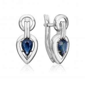 Серьги из белого золота Platina с сапфиром 02-5467-00-102-1120 фото