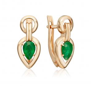 Золотые серьги Platina с изумрудом 02-5467-00-103-1110 фото