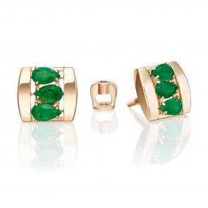 Золотые серьги Platina с изумрудом 02-5470-00-103-1110 фото