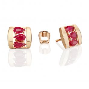 Золотые серьги Platina с рубином 02-5470-00-104-1110 фото