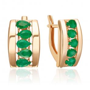 Золотые серьги Platina с изумрудом 02-5471-00-103-1110 фото