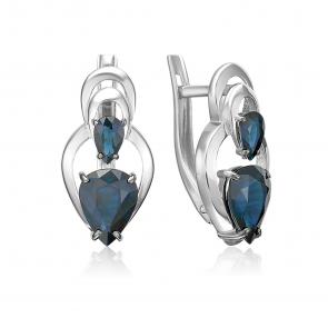 Серьги из белого золота Platina с сапфиром 02-5472-00-102-1120 фото