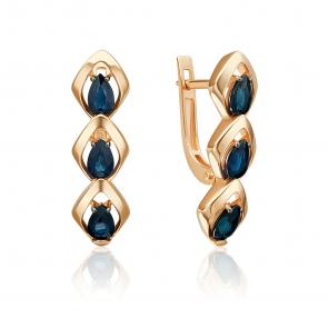 Золотые серьги Platina с сапфиром 02-5479-00-102-1110 фото