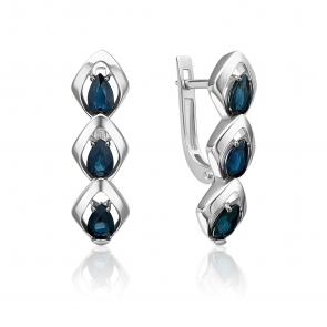 Серьги из белого золота Platina с сапфиром 02-5479-00-102-1120 фото