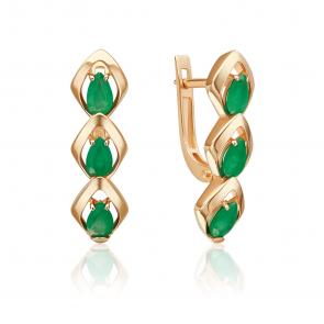Золотые серьги Platina с изумрудом 02-5479-00-103-1110 фото