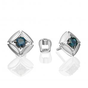 Серьги из белого золота Platina с сапфиром 02-5484-00-102-1120 фото