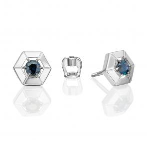 Серьги из белого золота Platina с сапфиром 02-5487-00-102-1120 фото