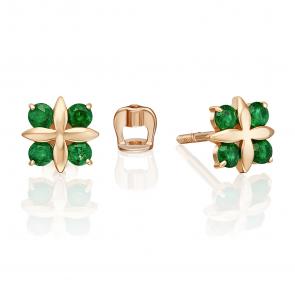 Золотые серьги Platina с изумрудом 02-5488-00-103-1110 фото
