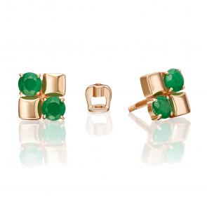 Золотые серьги Platina с изумрудом 02-5492-00-103-1110 фото