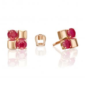 Золотые серьги Platina с рубином 02-5492-00-104-1110 фото
