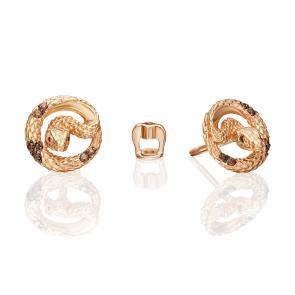 Золотые серьги Символ года Змея Platina с фианитом 02-5498-00-404-1110 фото