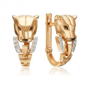 Золотые серьги Platina с фианитом 02-5499-00-401-1110 фото