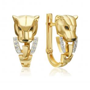 Серьги из лимонного золота Platina с фианитом 02-5499-00-401-1130 фото