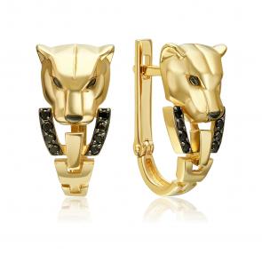 Серьги из лимонного золота Platina с фианитом 02-5499-00-402-1130 фото