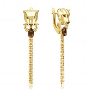 Серьги из лимонного золота Platina с кварцем 02-5507-00-202-1130 фото