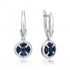 Серьги из белого золота Platina с сапфиром 02-5509-00-102-1120 фото