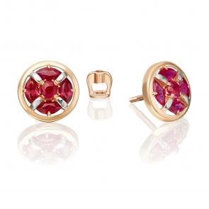 Золотые серьги Platina с рубином 02-5510-00-104-1110 фото