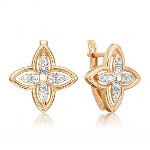 Золотые серьги Platina с фианитом 02-5511-00-401-1110 фото