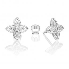 Серьги из белого золота Platina с фианитом 02-5512-00-401-1120 фото