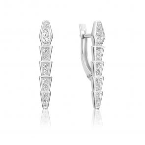 Серьги Символ года Змея из белого золота Platina с фианитом 02-5513-00-401-1120 фото