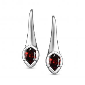 Серебряные серьги АЛЬКОР с гранатом 02-5513/00ГР-00 фото