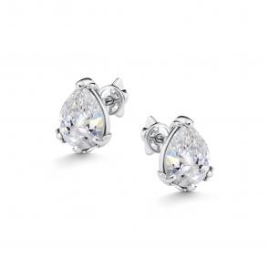 Серебряные серьги АЛЬКОР с горным хрусталём 02-5514/00ГХ-00 фото