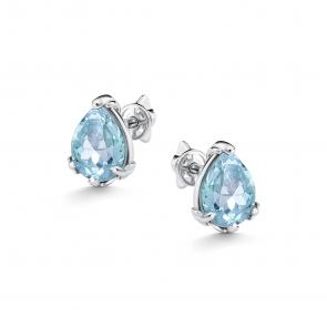 Серебряные серьги АЛЬКОР с топазом 02-5514/00ТБ-00 фото