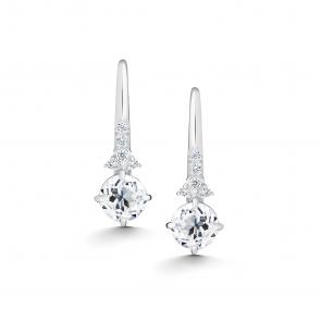 Серебряные серьги АЛЬКОР с фианитом и горным хрусталём 02-5515/00ГХ-00 фото