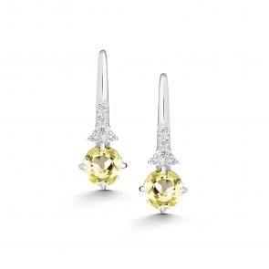 Серебряные серьги АЛЬКОР с фианитом и кварцем 02-5515/00КЛ-00 фото