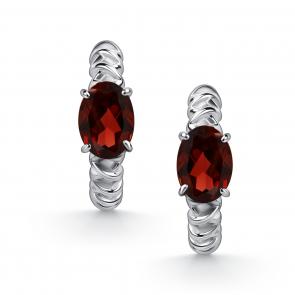 Серебряные серьги АЛЬКОР с гранатом 02-5516/00ГР-00 фото