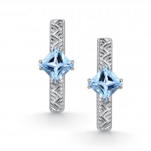 Серебряные серьги АЛЬКОР с топазом 02-5517/00ТБ-00 фото