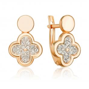 Золотые серьги Platina с фианитом 02-5521-00-401-1110 фото