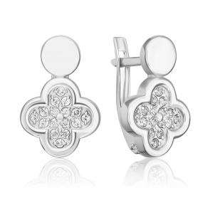 Серьги из белого золота Platina с фианитом 02-5521-00-401-1120 фото