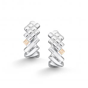Серебряные серьги АЛЬКОР с золотой накладкой и бриллиантом 02-5521/000Б-00 фото