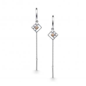 Серебряные серьги АЛЬКОР с бриллиантом 02-5523/000Б-00 фото