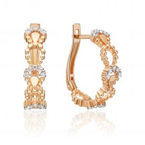 Золотые серьги Platina с фианитом 02-5525-00-401-1110 фото