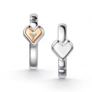 Серебряные серьги АЛЬКОР с золотой накладкой и бриллиантом 02-5527/000Б-00 фото