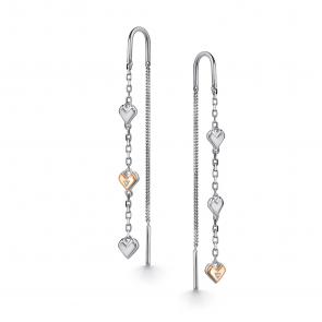 Серебряные серьги АЛЬКОР с золотой накладкой и бриллиантом 02-5528/000Б-00 фото