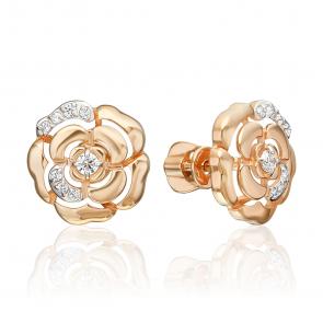 Золотые серьги Platina с фианитом 02-5529-00-401-1110 фото