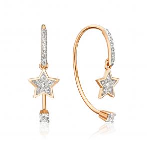 Золотые серьги Platina с фианитом 02-5531-00-401-1110 фото