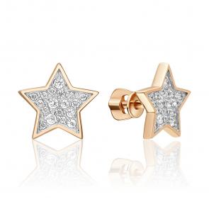 Золотые серьги Platina с фианитом 02-5532-00-401-1110 фото