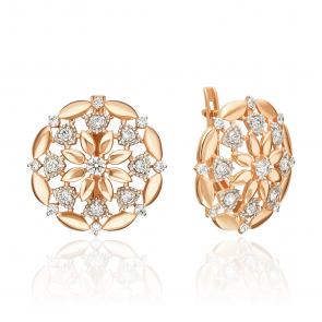 Золотые серьги Platina с фианитом 02-5533-00-401-1110 фото